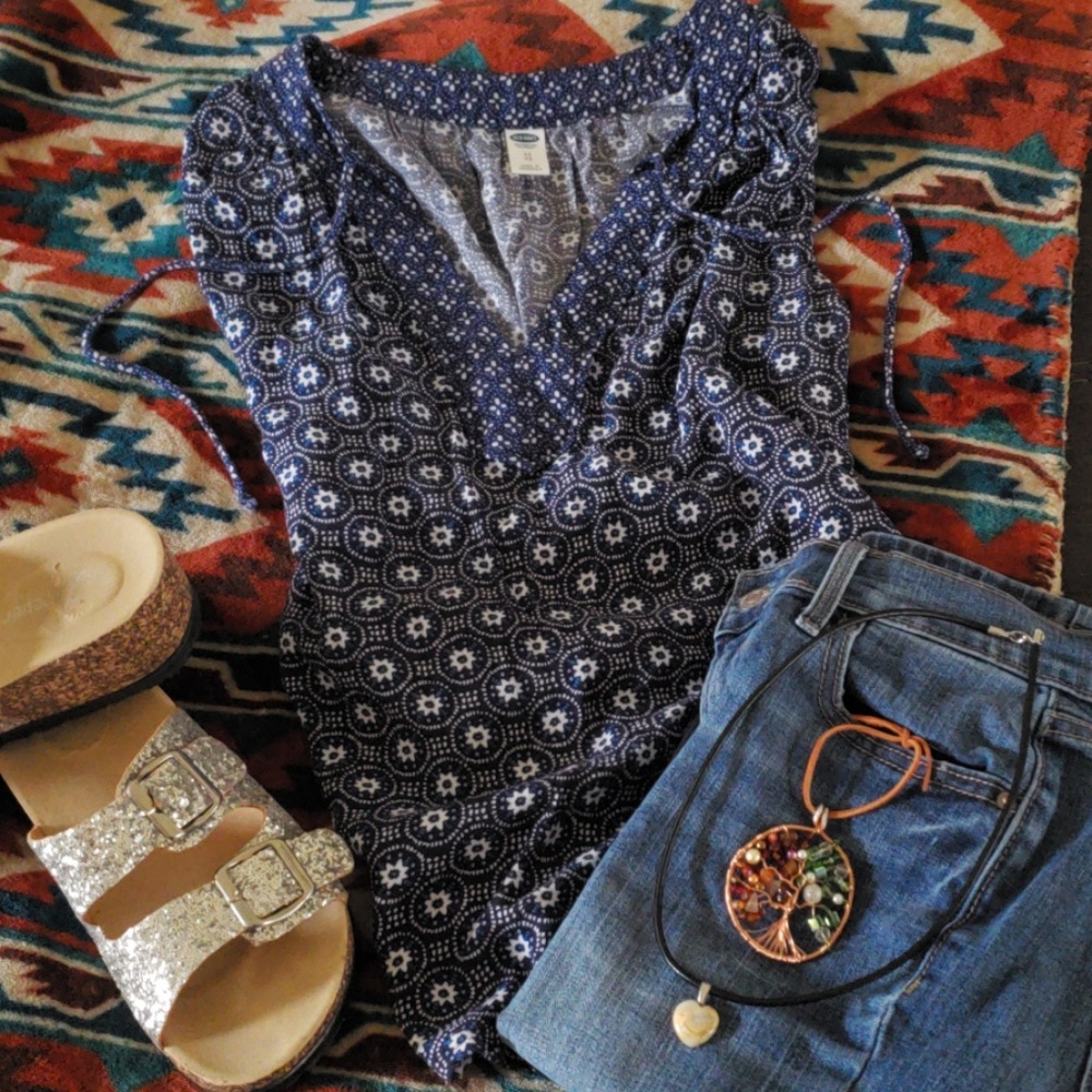 Bohemian-style lightweight sleeveless blouse